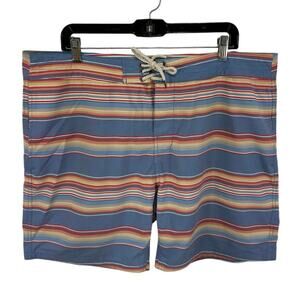Faherty Board Shorts Classic 7 Inch Striped Board Shorts Size 38 Coastal Preppy